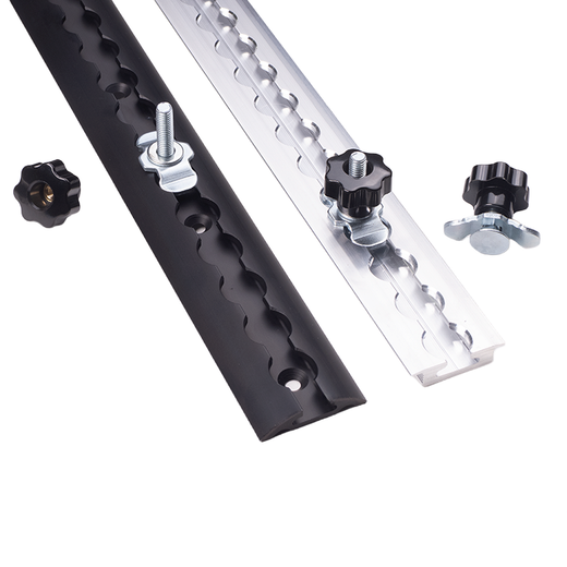 Anclaje macho fijo rosca M8 x 30 mm con pomo rail carga aluminio aeronáutico