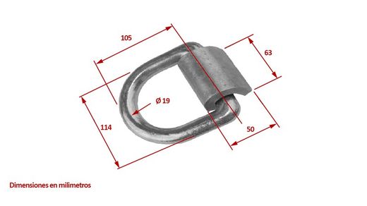 Anello portaoggetti 7 TN con piastra a saldare