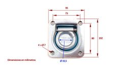 Floor steel ring to embed capacity 1500 Kg