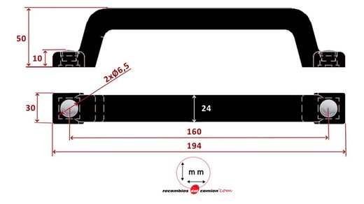 U-handle 194 PVC