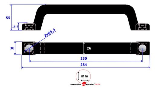 U-handle 284 PVC