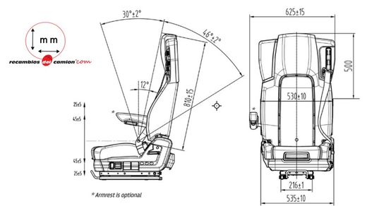 Asiento conductor Truck Comfort Voyager C70