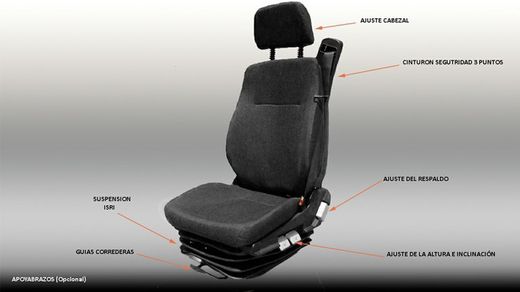 Asiento suspensión neumática con cinturón