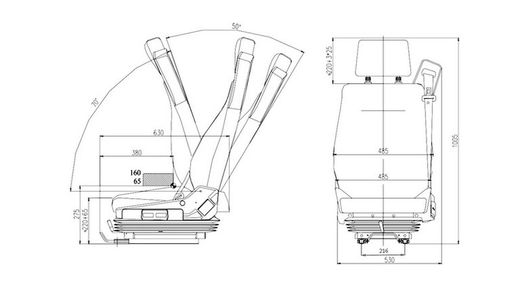 Asiento suspensión neumática con cinturón