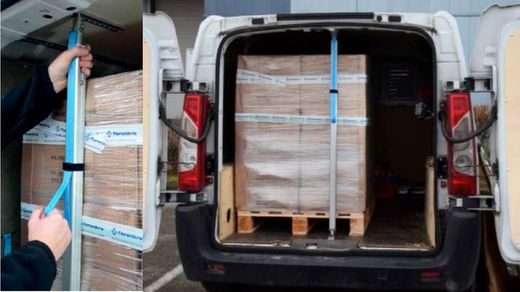 Barra di carico telescopica in alluminio per furgoni