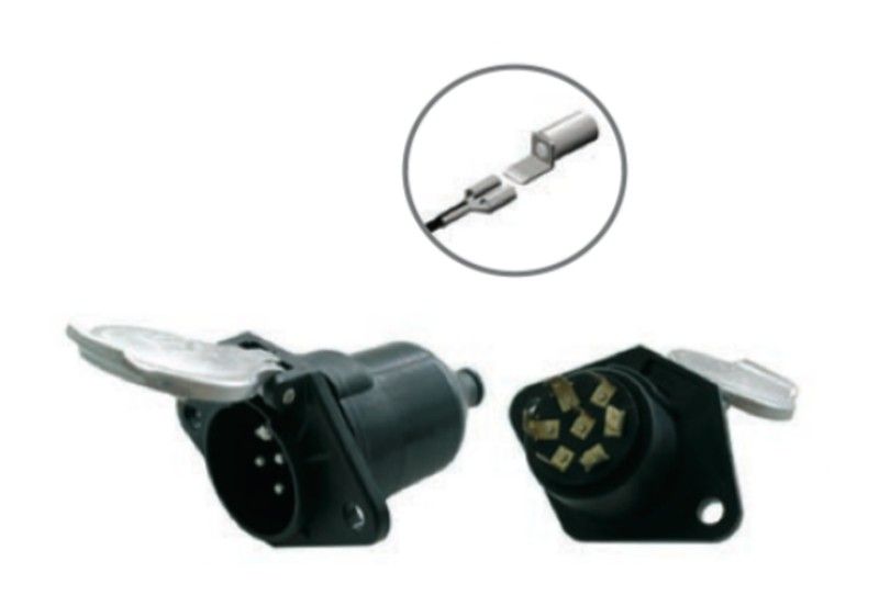 Connettore Gancio Traino 7 Poli Tipo S 24V - In Alluminio, Contatti A Vite, Per Camion E Rimorchi Pesanti