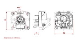 Base connettore grigio Isobus Passivo (Slave) 12V 9P ISO 11783-2
