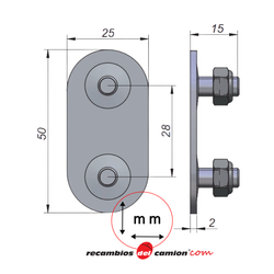 Stainless steel base for securing trailer tarpaulin tensioner