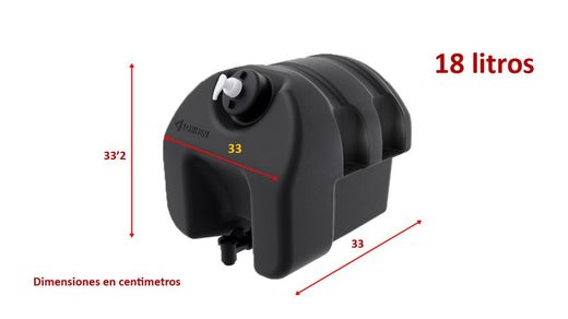 18 liter water tank with black soap dish