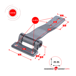 Stainless iron angled hinge