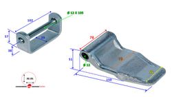 Zinc plated hinge with container support
