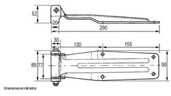 Zinc plated 290 blade hinge to be welded on the frame