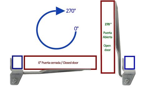 Long blade hinge 295 with square support to screw into the frame