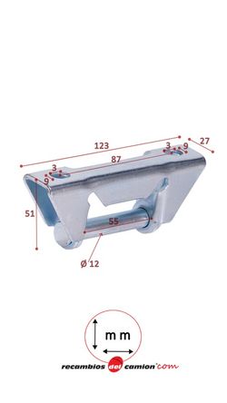 Zinc-plated trapeze hinge with plate