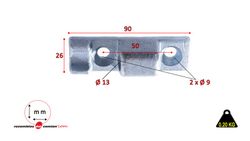 Female hinge 90