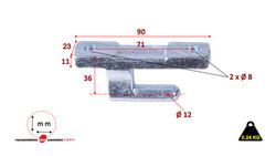 Male hinge L 90