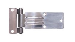 Stainless steel metal hinge with angled bridge and 180 flat base
