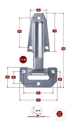 Zinc plated iron blade hinge 140