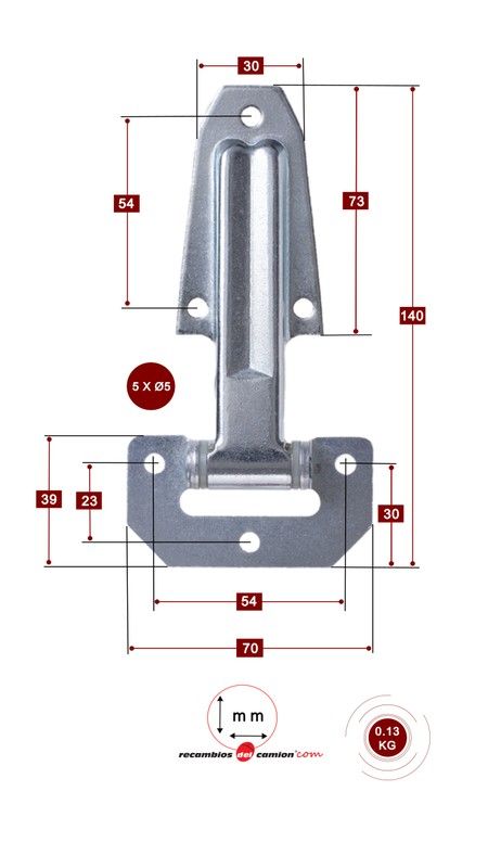 Zinc plated iron blade hinge 140