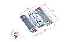 Small zinc plated iron booklet hinge