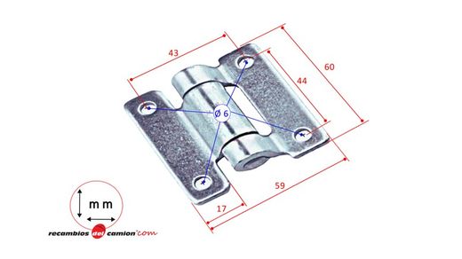 Small zinc plated iron booklet hinge