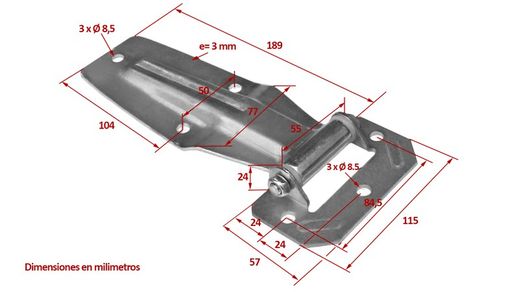 Flachscharnier 240 rostfrei