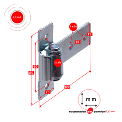 Non-removable rectangular hinge 100