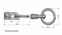 Doppelbeschlag mit Ring für Tragschiene aus Aluminium für die Luftfahrt