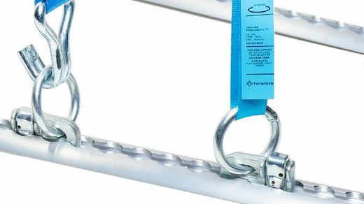 Doppelbeschlag mit Ring für Tragschiene aus Aluminium für die Luftfahrt