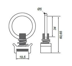 Encaixe simples com anel de trilho de carga de alumínio aeronáutico