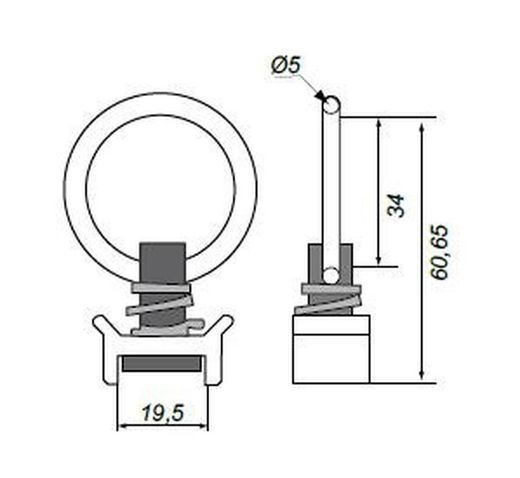 Encaixe simples com anel de trilho de carga de alumínio aeronáutico