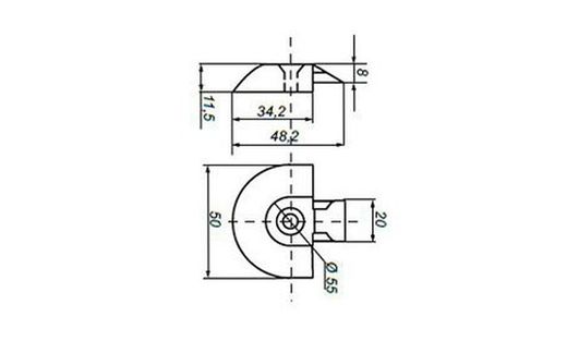Terminale portacarico semitondo in plastica in alluminio aeronautico
