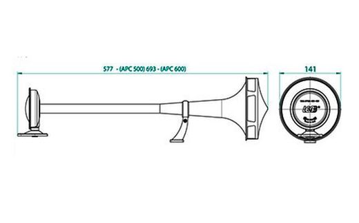 Leb LKW-Drucklufttrompetenhorn aus Edelstahl