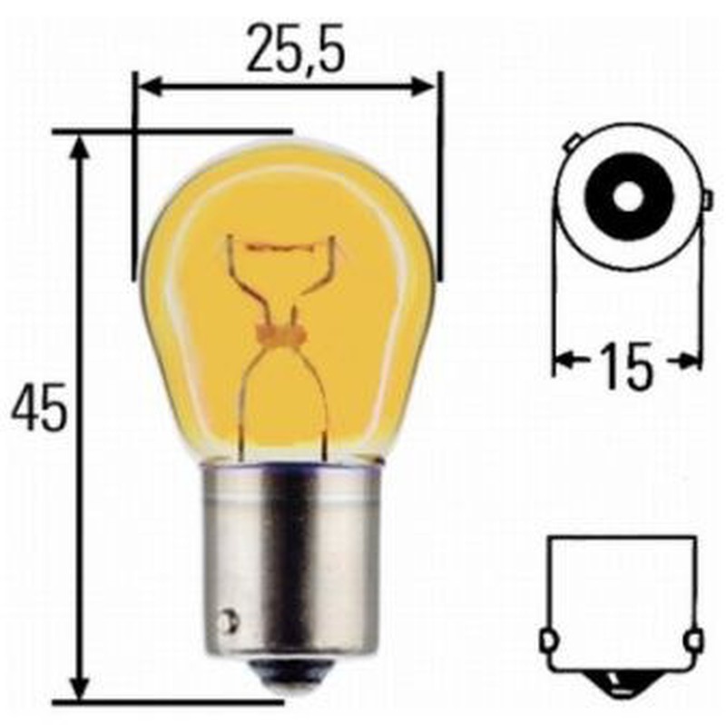 2 x lámpara bosma ba15s 12v 10w 5xled amarillo premium luz de señal para intermitentes etc.