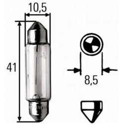 Bombilla 12V exterior o interior 5 W plafón de doble casquillo metálico SV8.5-8
