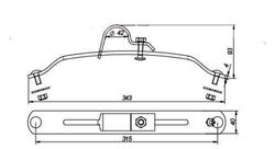 Adjustable fender support flange diameter 42 metallic