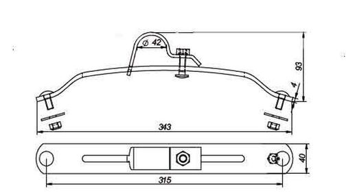 Adjustable fender support flange diameter 42 metallic