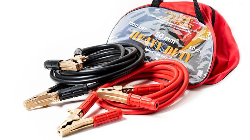 Pinzas de bateria 2000 amp + cable 35 mm² x 2,5 m, cables de arranque de  emergencia para coche con bolsa de almacenamiento, puen