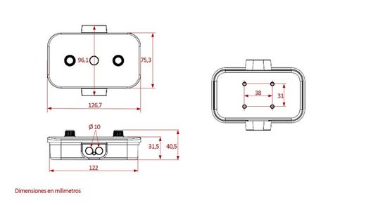 Caja conexiones corriente 10 vías