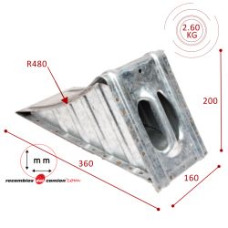 Metal wheel chock 160mm