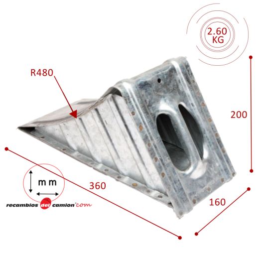 Metal wheel chock 160mm