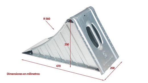 Metal wheel chock R56 without metal support DIN 76051-11/92