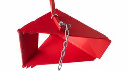 Cais de carregamento de roda de calço de segurança com sinalizador de parada e corrente de 6 m