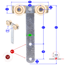Long side canvas pulley plate 156