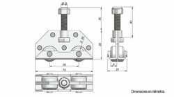 Carrinho de rolos de aço com rolamento duplo para toldo
