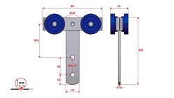 Carrinho de rodas para toldo de lona deslizante