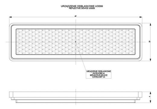 Dekorativer selbstklebender rechteckiger roter katadioptrischer