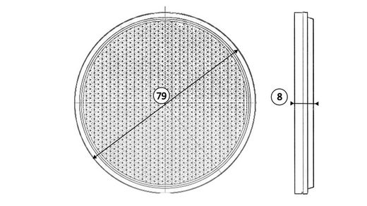 Zugelassener selbstklebender weißer Rundreflektor 79 (1 Stück)