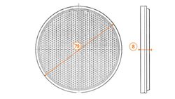 Zugelassener selbstklebender runder 79er bernsteinfarbener Retroreflektor (1 Einheit)