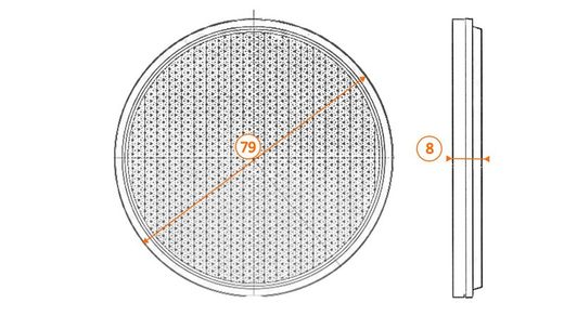 Zugelassener selbstklebender runder 79er bernsteinfarbener Retroreflektor (1 Einheit)
